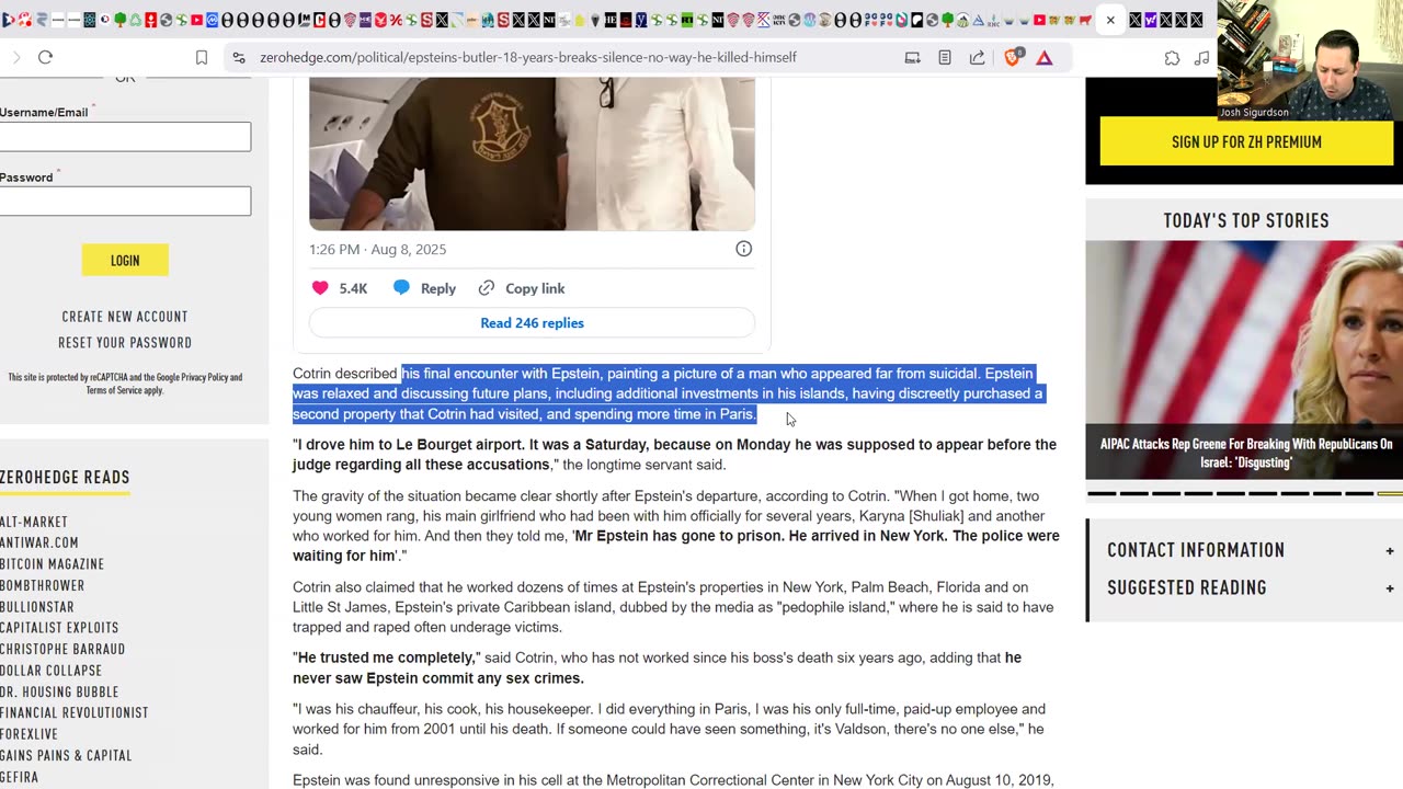 SHOCKING NEW EPSTEIN REVELATION! Epstein's Butler Exposes Official Story! But There's More!