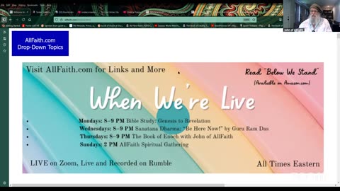 AllFaith Spiritual Gatherings, Sundays at 2PM Eastern