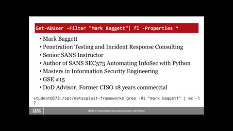 SANS Introduction to Python Course | Mark Baggett