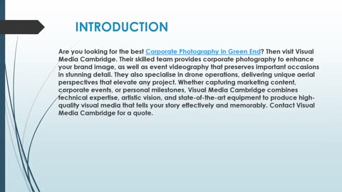 Best Corporate Photography in Green End