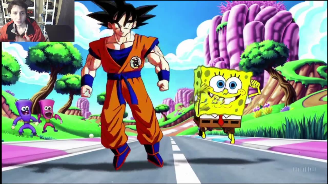 Outtake #1,018 Of The SpongeBob SquarePants VS Goku In A Race Fake Funny 2D Animated Cartoon Video