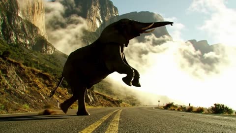 "Unbelievable! Elephant Leaps Across Mountain Road in Epic Moment"