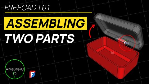 ⏱ TIMELAPSE 🏗 FreeCAD Assembly Workbench - FreeCAD Tutorial - Box With Lid - FreeCAD Assemble Parts