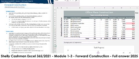 Shelly Cashman Excel 365/2021 | Modules 1-3: SAM Capstone Project 1b | Forward Construction