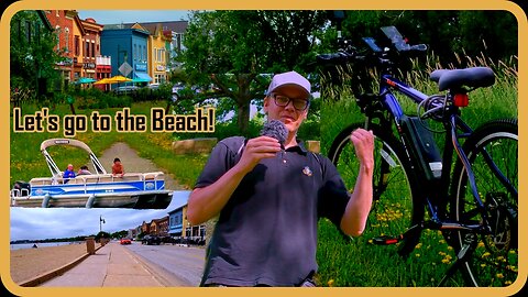 Riding Electric Bike to the Beach