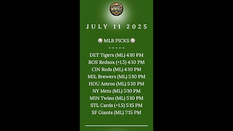 Free MLB Picks July 11 2025