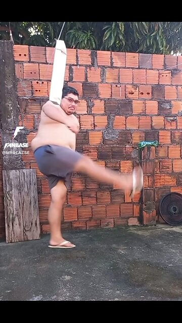 He thinks he is Mortal kombat ninja