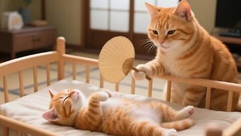 Mama Cat Works at the Unagi Restaurant, Buys a New Fan for the House, and Brings Ginger Ice Cream!