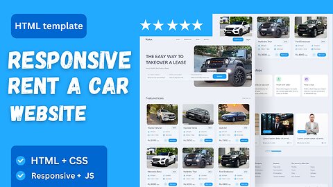 🚗 Car Rental Website Design using HTML, CSS & JavaScript | Full Responsive Layout