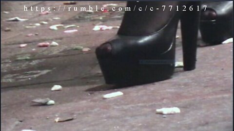 Mega walking by crush high heels and wedges