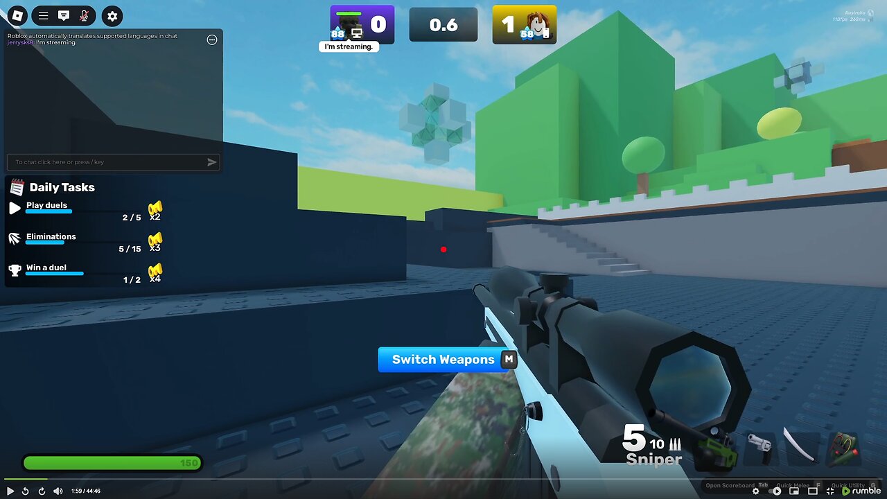 Playing Roblox Rivals - (No Commentary).