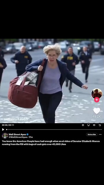 AI of Fauxcahontas Running from FBI Funny Not Funny