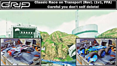 XB1X GRIP: Combat Racing G18, 2P local splitscreen Classic Race on Transport (Rev), Rogue vs Rhino!