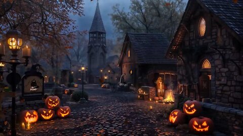 An Outdoor Halloween Street Scene