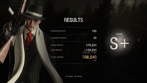 Resident Evil 4 Remake PS4 Mercenaries Leon Pinstripe Village 150 kills