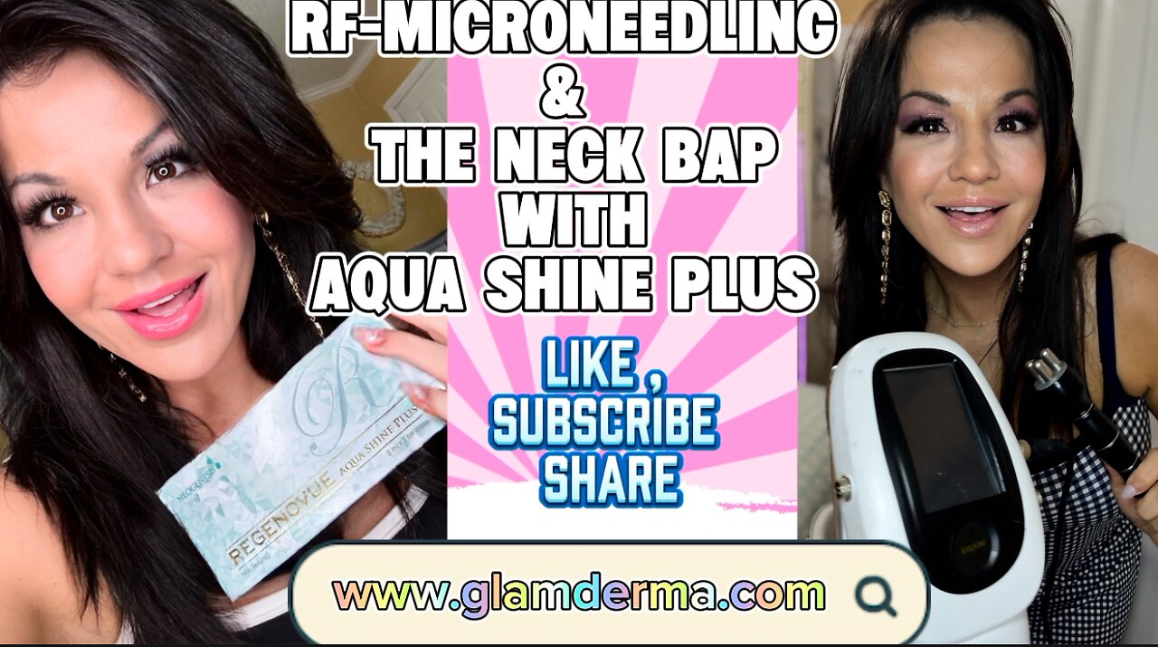 ✨Neck Bap Technique with Aqua Shine & RF radio frequency www.glamderma.com with code 20% BeautyBunny