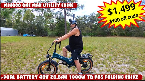 MIHOGO ONE MAX Utility EBIKE Dual Battery 28.8ah 48v 1000W TQ PAS Smart Nav folding ebike
