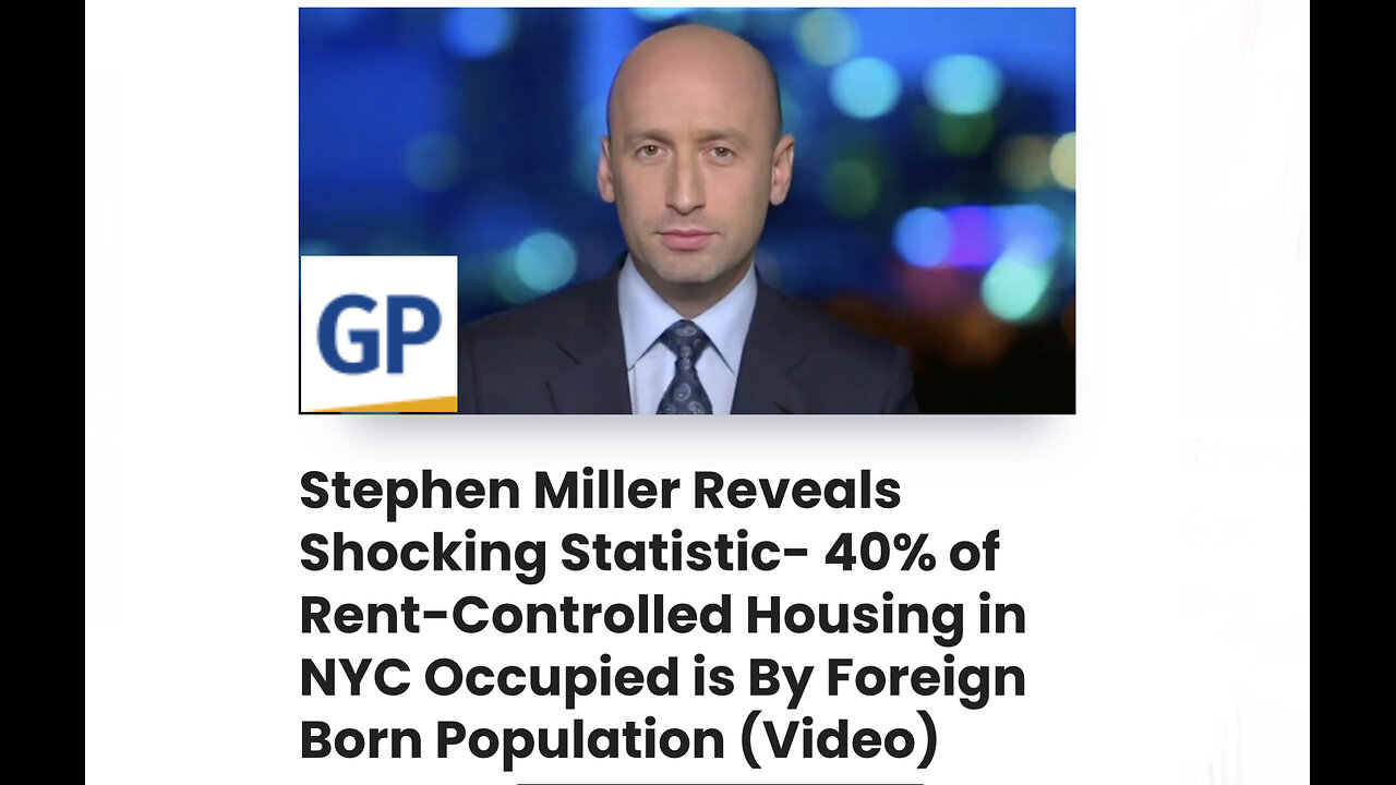 Shocking Statistic- 40% of Rent-Controlled Housing in NYC Occupied is By Foreign Born Population