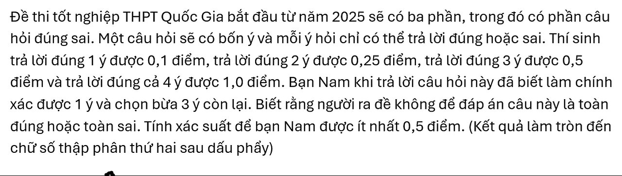Đề thi tốt nghiệp THPT Quốc Gia bắt đầu từ năm 2025 sẽ có ba phần, trong đó có