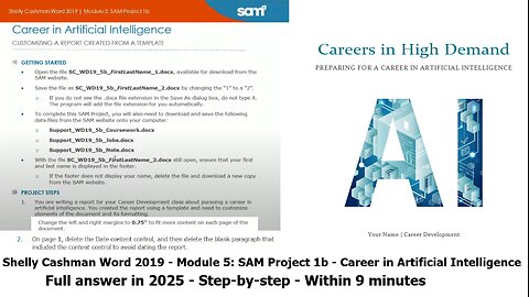 Shelly Cashman Word 2019 | Module 5: SAM Project 1b | Career in Artificial Intelligence (2025)