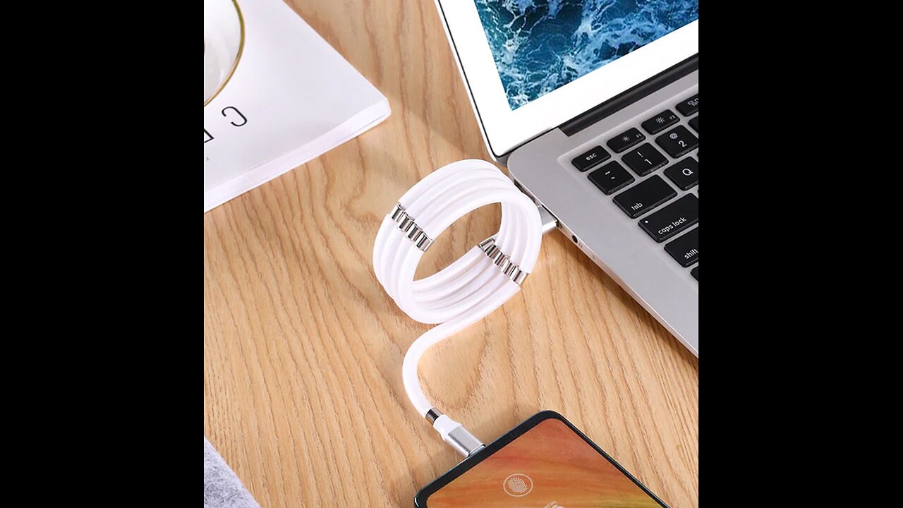 Magnetic Absorption Cable, with Easy Storage, Portable Design and Fast Charging, for iPhone, Android
