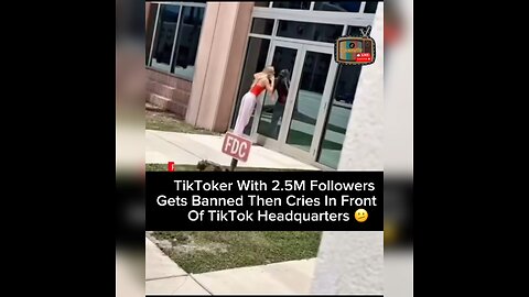 TikToker With 2.5M Followers Gets Banned Cries In front Of TikTok Headquarters