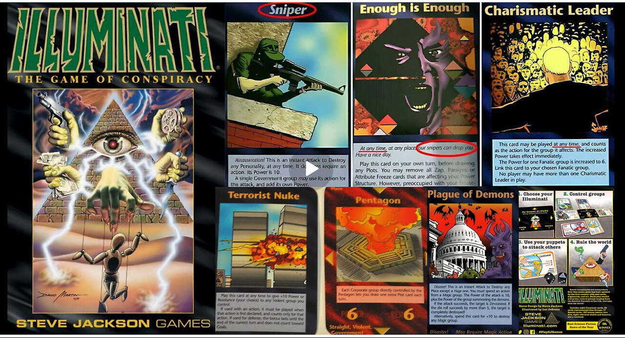 The Illuminati Card Game (1994) ▪️ NWO; Predictive Programming; Satanism