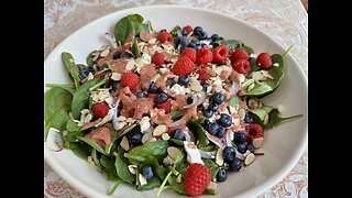 Mixed Berry Spinach Salad with Raspberry Vinaigrette