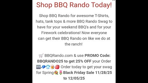 Black Friday Sale 🛒 🌵 25%OFF Everything BBQRANDO.COM 💥