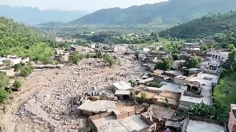 Drone footage reveals flood damage in Pakistan's Burner district