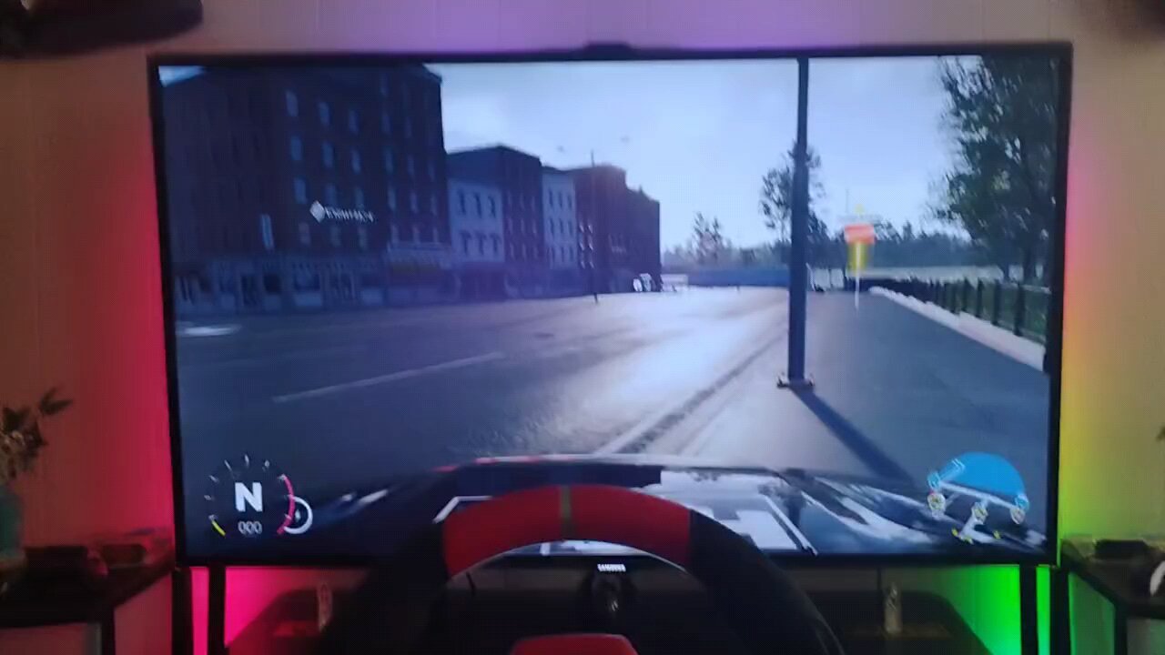 gaming setup Hori Steering wheel Pedals and paddle Shifter PC The Crew2 lets goooo