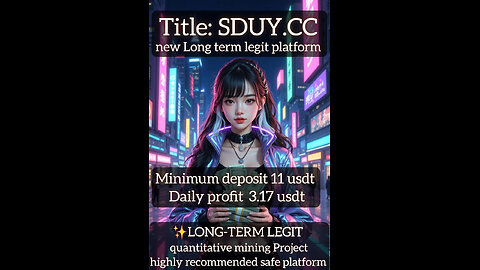 SDUY new Long term mining project Daily Profit 3.17 usdt