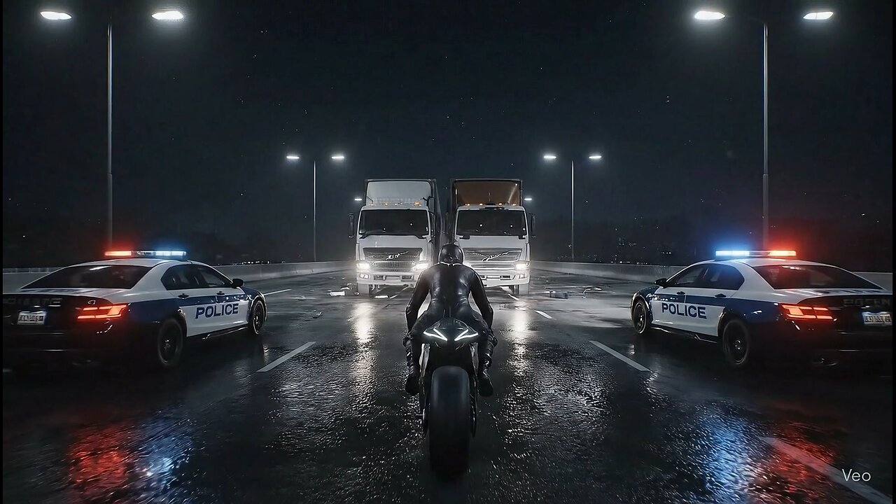 Epic Motorcycle Police Chase — High-Speed Escape Caught on AI Video