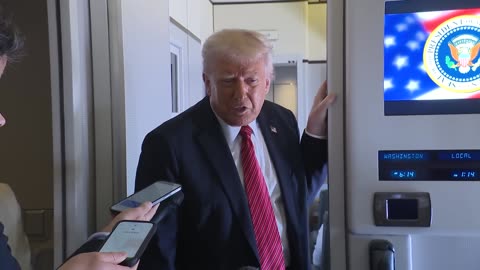 President Trump Gaggles with the Press on Air Force One, May 14, 2025