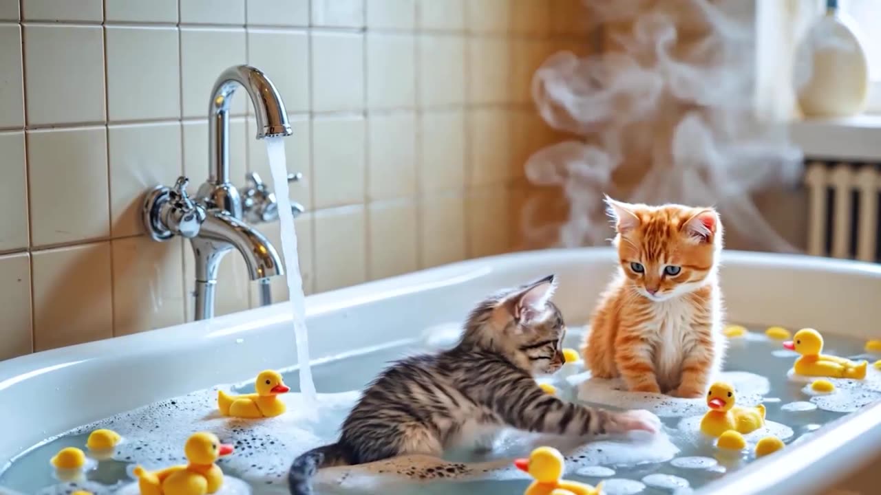 #CuteCat #CatMom Kitten’s First Painting Lesson with Mama Cat Will Melt Your Heart 🎨🐾