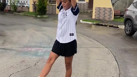 Girl Does Aerial and Slips