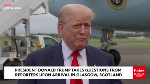 Trump Lands in Scotland — What He Said on the Tarmac Left Reporters Stunned