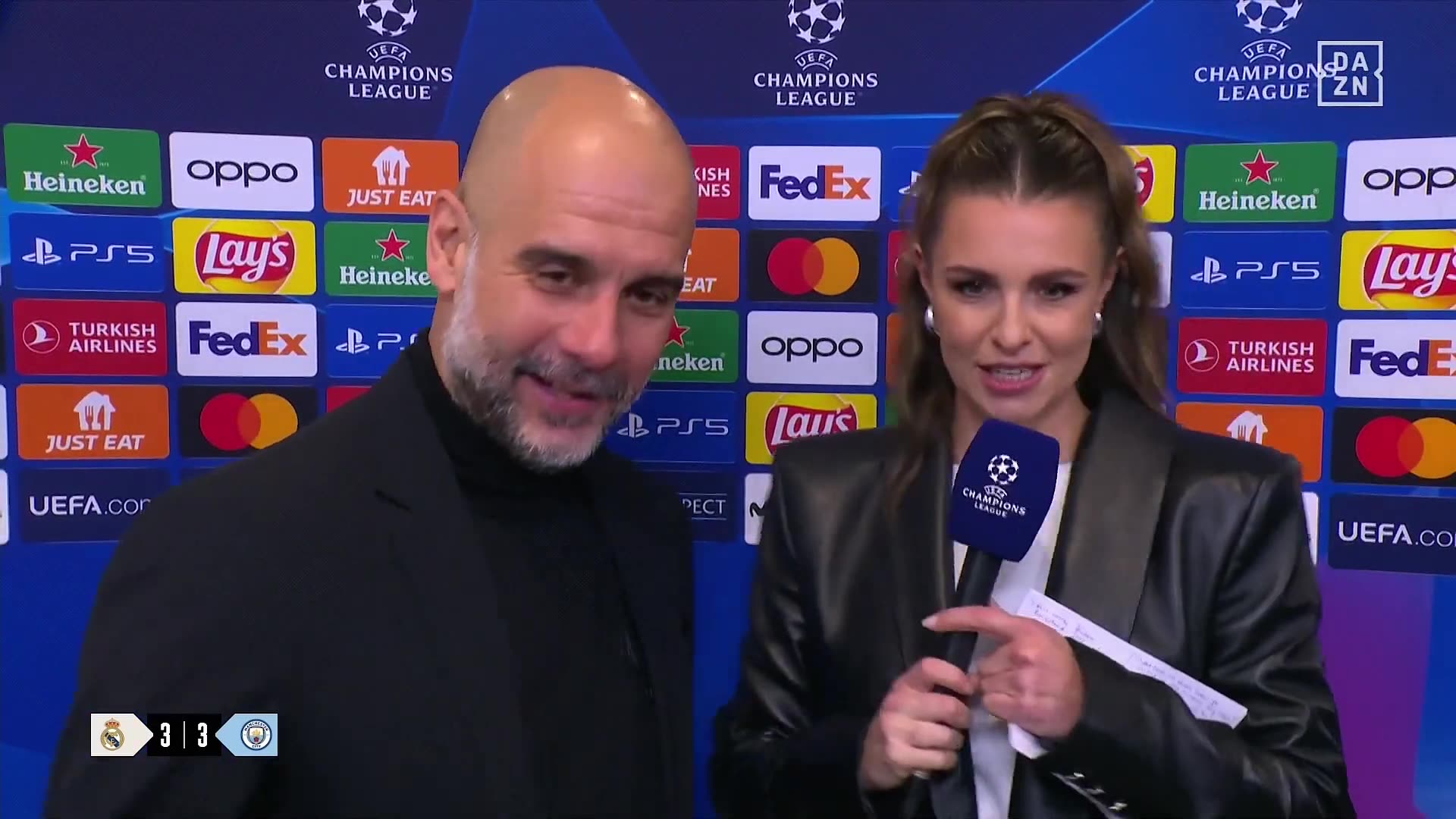 Pep Guardiola nach dem Spiel bei Laura Wontorra DAZN