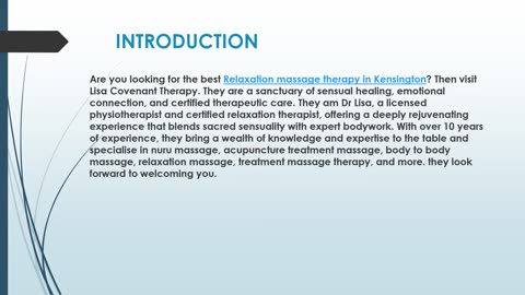 Best Relaxation massage in Kensington