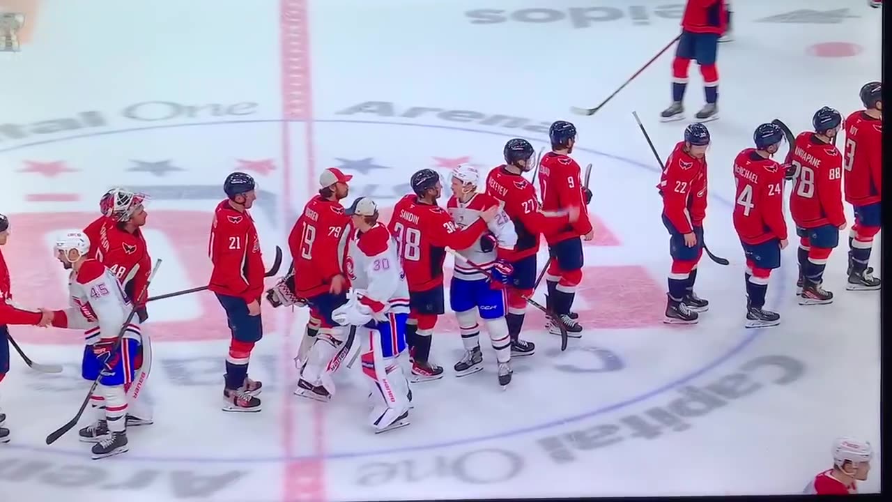 Traditional Handshake Line between Canadians & Capitals “2015 Playoffs”
