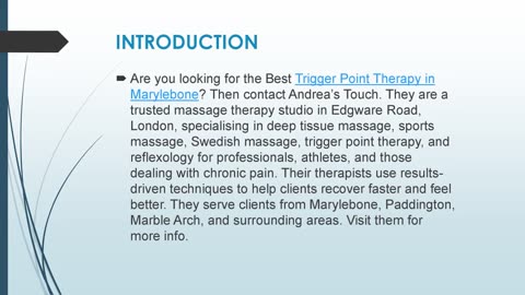 Best Trigger Point Therapy in Marylebone