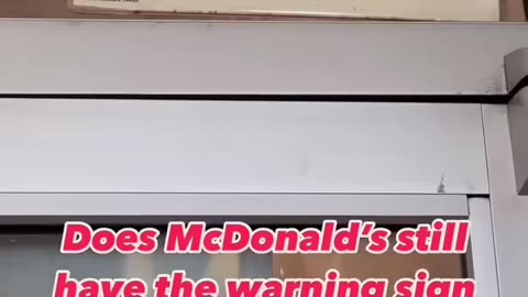 McDonald Chemical Warning Sign-Cancer Causing