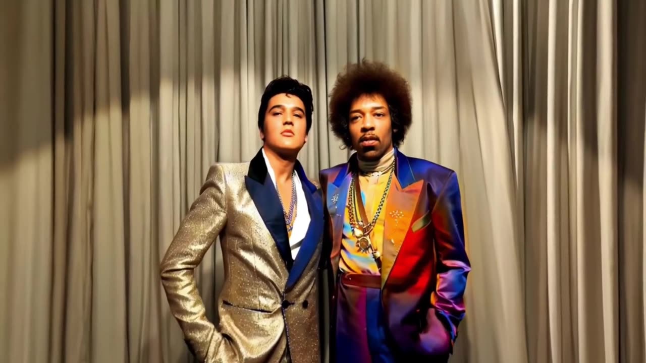 ELVIS PRESLEY & JIMI HENDRIX BEST FRIENDS FOREVER