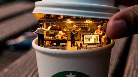 Miniature Cityscape Coffee Cup