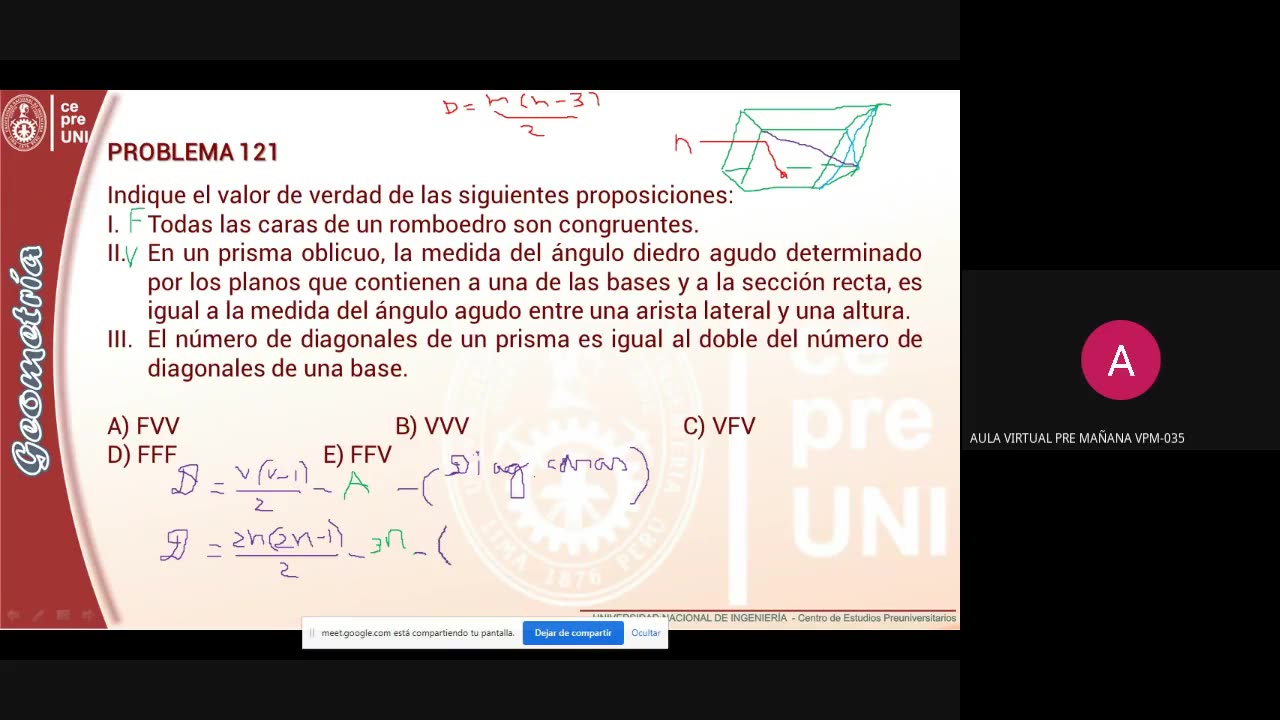 CEPRE UNI 2022 - 1 | Semana 16 | Geometría S1