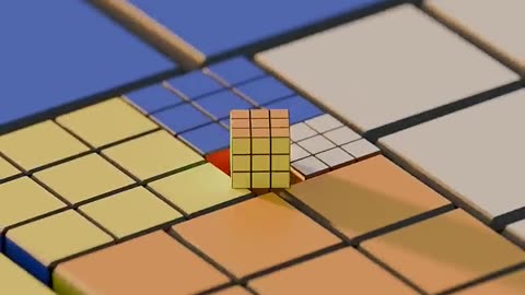 Satisfying Rubik's Cube Slide and Drop Perfect Loop - Blender #oddlysatisfying