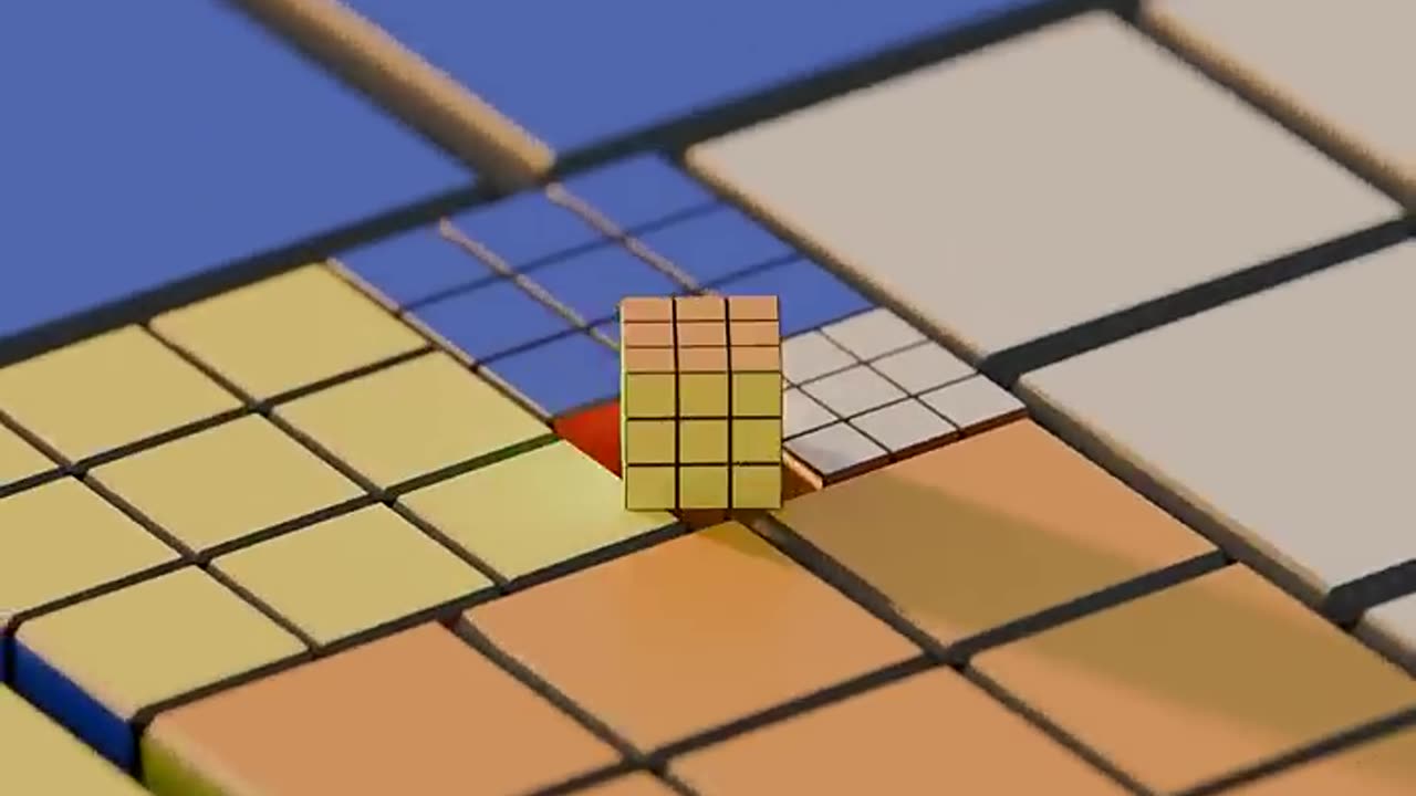 Satisfying Rubik's Cube Slide and Drop Perfect Loop - Blender #oddlysatisfying