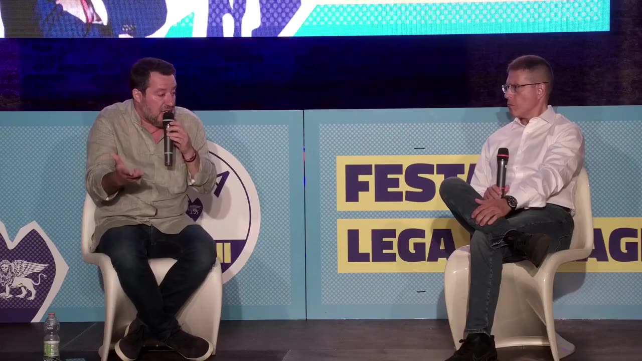 🔴 Ministro Matteo Salvini intervistato da Daniele Capezzone a Cervia per la Festa della Lega Romagna