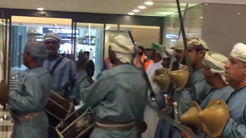 Traditional ooman music at Muscat Airport, Oman