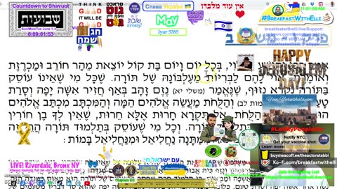 SHOW NOTES: Breakfast with Elli - S7E194 - MONDAY - 26 May 2025 - 28 Iyar - 5785